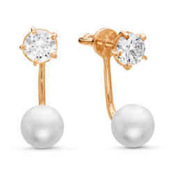 z2-9324 Серьги с жемчугом. Золото 585.