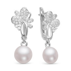 z2-9490 Серьги с жемчугом. Серебро 925.