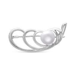 z7-053 Брошь с жемчугом. Серебро 925.