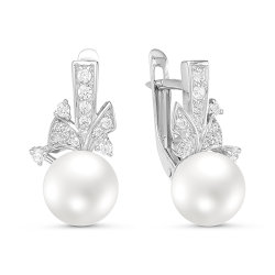z2-9598 Серьги с жемчугом. Серебро 925.