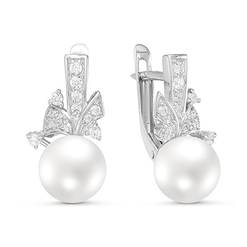 z2-9598 Серьги с жемчугом. Серебро 925. 