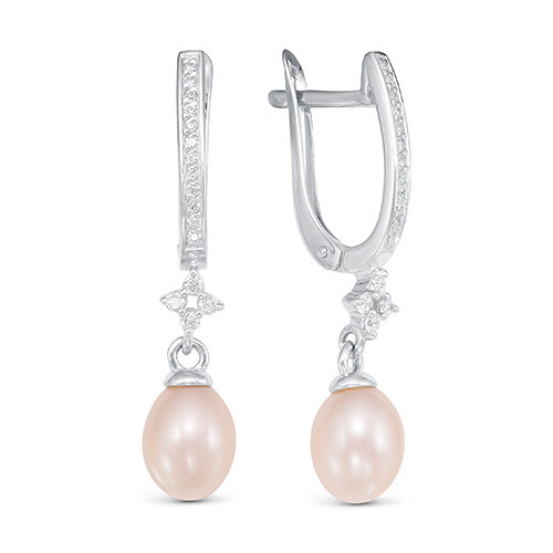 z2-9821 Серьги с жемчугом. Серебро 925. 