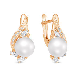 z2-9855 Серьги с жемчугом. Золото 585.