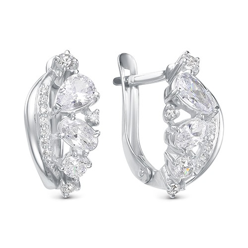 z2-9862 Серьги с фианитами. Серебро 925. 