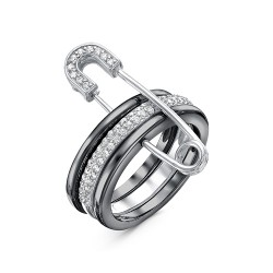 z1-10124 Кольцо с фианитами. Серебро 925.