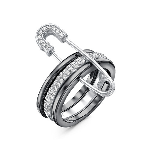 z1-10124 Кольцо с фианитами. Серебро 925.  