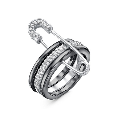 z1-10124 Кольцо с фианитами. Серебро 925. 
