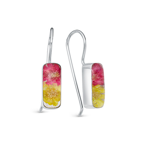 z2-6504-1 Серьги с натуральными цветами. Серебро 925. 