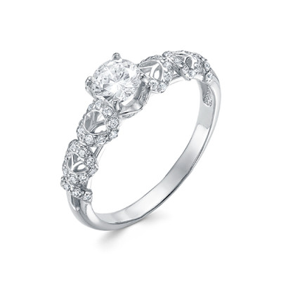 z1-10195 Кольцо с фианитами. Серебро 925.