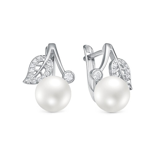 z2-10109 Серьги с жемчугом. Серебро 925. 