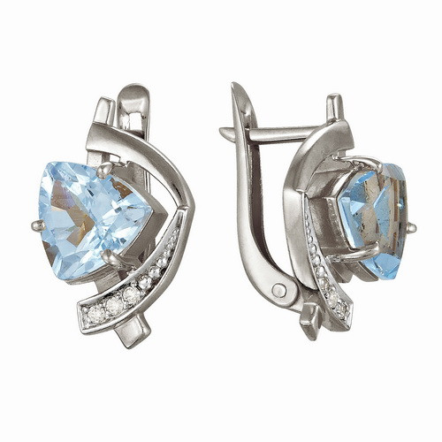 z2-8351 Серьги с фианитами. Серебро 925.