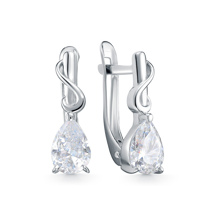 z2-10897 Серьги с фианитами. Серебро 925. 