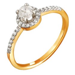 1-097 zd Кольцо с бриллиантовой россыпью. Золото 585.