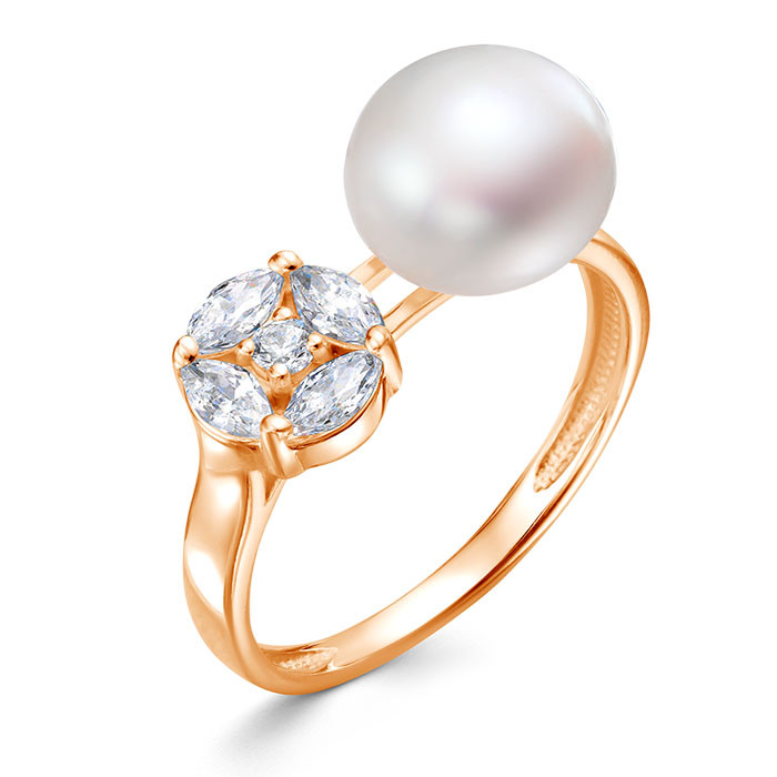 z1-11481 Кольцо с жемчугом. Золото 585. 