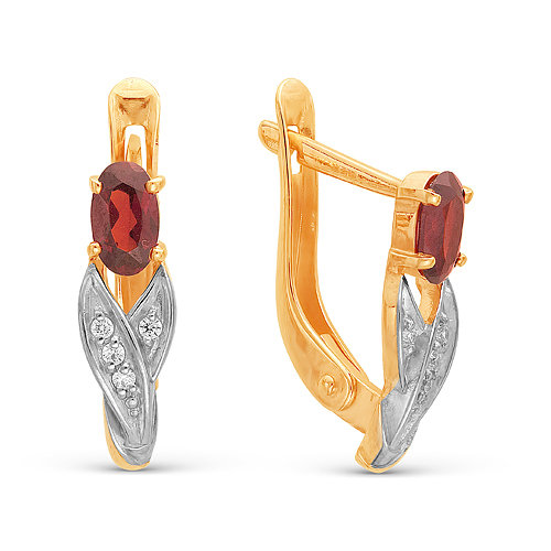 z2-8758 Серьги с полудрагоценными вставками. Золото 585. 