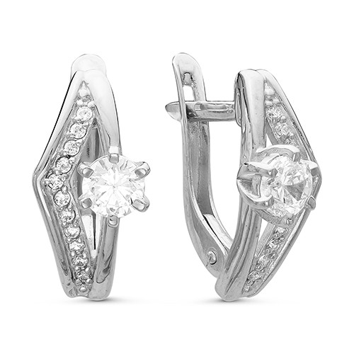 z2-8997 Серьги с фианитами. Серебро 925.  