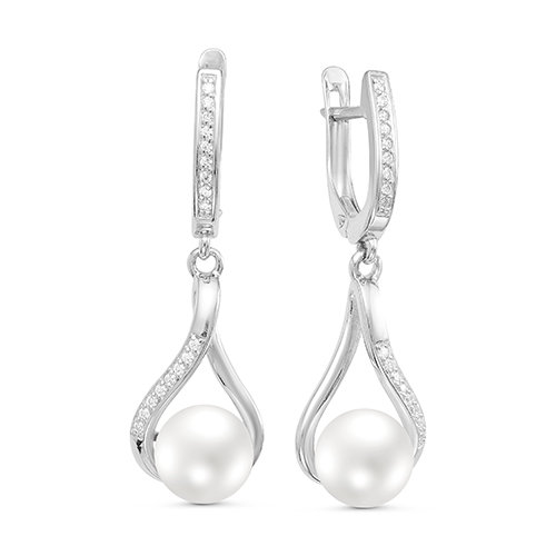 z2-9623 Серьги с жемчугом. Серебро 925. 