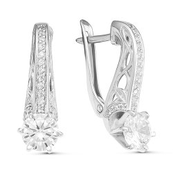 z2-9637 Серьги с фианитами. Серебро 925.