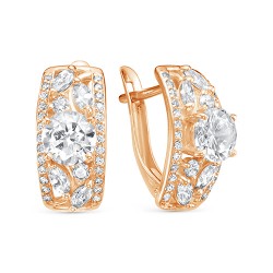 z2-9949 Серьги с фианитами. Золото 585.