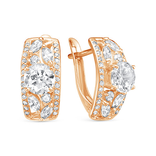 z2-9949 Серьги с фианитами. Золото 585. 