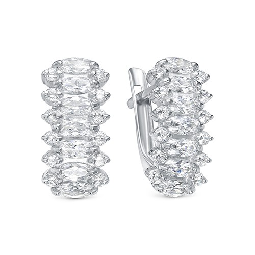 z2-10057 Серьги с фианитами. Серебро 925. 