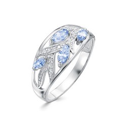 z1-10091 Кольцо с фианитами. Серебро 925.