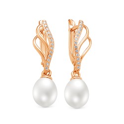 z2-10156 Серьги с жемчугом. Золото 585.