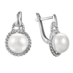 z2-8672 Серьги с жемчугом. Серебро 925.