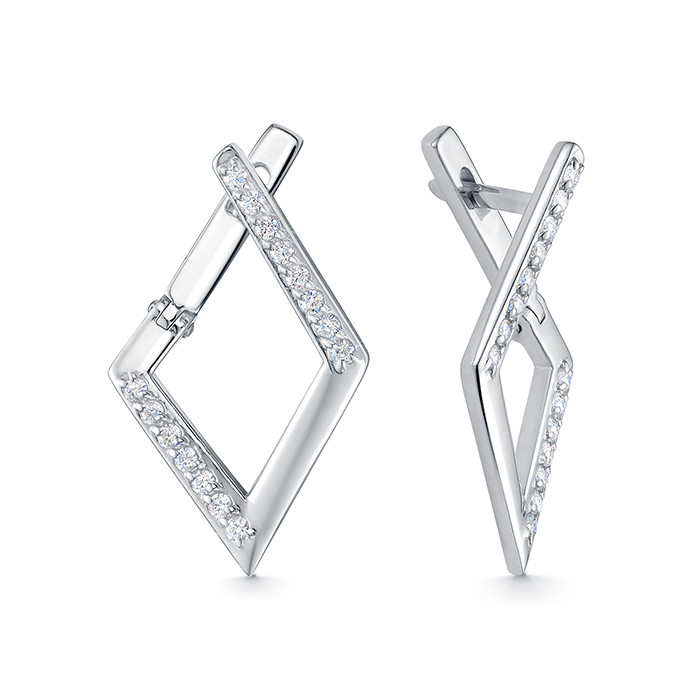 z2-10839 Серьги с фианитами. Серебро 925. 