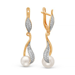 z2-9138 Серьги с жемчугом. Золото 585.