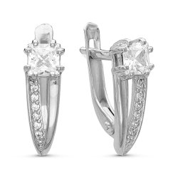 z2-8992 Серьги с фианитами. Серебро 925.
