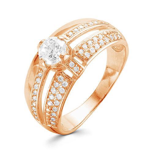 z1-9572 Кольцо с фианитами. Золото 585. 