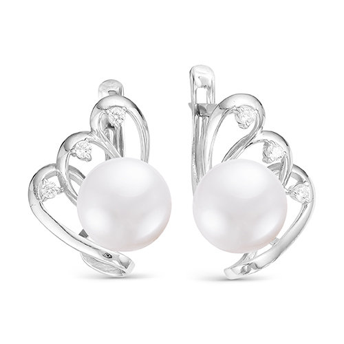 z2-9603 Серьги с жемчугом. Серебро 925. 