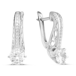 z2-9639 Серьги с фианитами. Серебро 925.