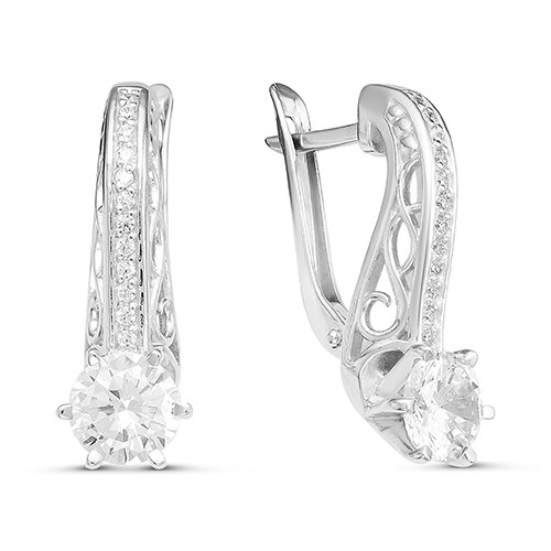 z2-9639 Серьги с фианитами. Серебро 925. 