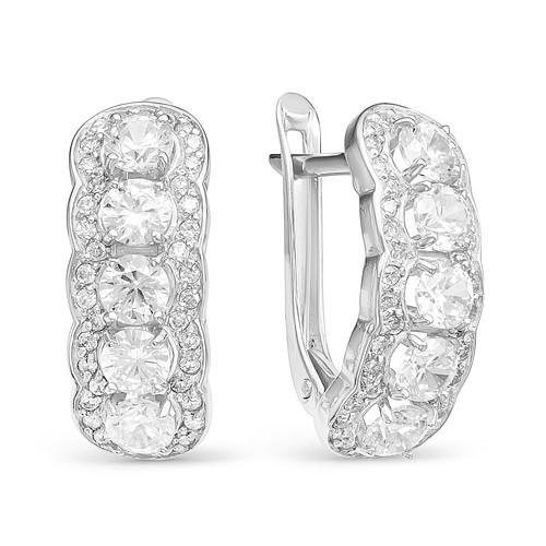 z2-9678 Серьги с фианитами. Серебро 925.  