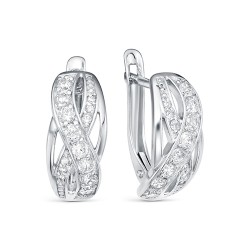 z2-10028 Серьги с фианитами. Серебро 925.