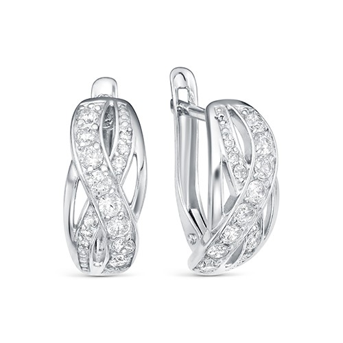 z2-10028 Серьги с фианитами. Серебро 925. 