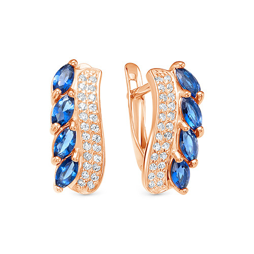 z 2-10234 Серьги с фианитами. Золото 585. 