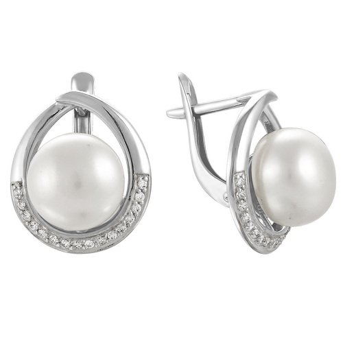 z2-8589 Серьги с жемчугом. Серебро 925. 