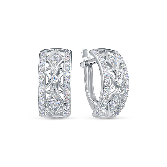 z2-10509 Серьги с фианитами. Серебро 925. 