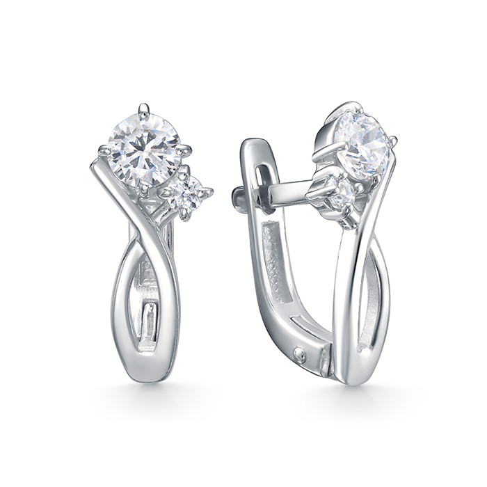 z2-10757 Серьги с фианитами. Серебро 925. 