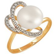 z1-8020 Кольцо с жемчугом. Золото 585. 