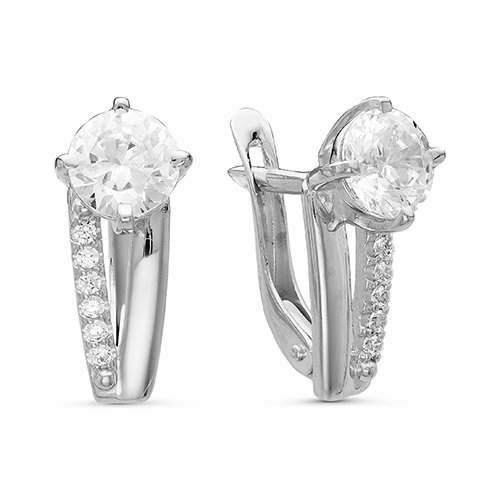 z2-8996 Серьги с фианитами. Серебро 925. 