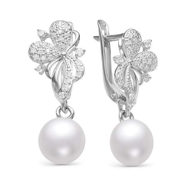 z2-9489 Серьги с жемчугом. Серебро 925. 