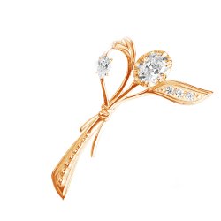 z7-059 Брошь с полудрагоценными вставками. Золото 585.