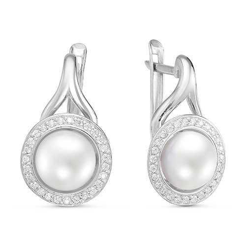 z2-9619 Серьги с жемчугом. Серебро 925. 