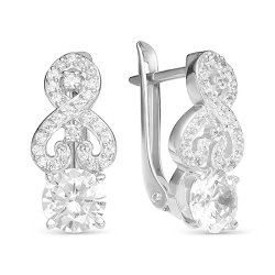 z2-9633 Серьги с фианитами. Серебро 925.