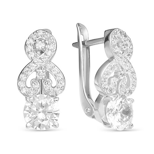 z2-9633 Серьги с фианитами. Серебро 925. 