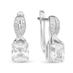 z2-9672 Серьги с фианитами. Серебро 925.